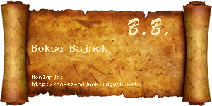 Bokse Bajnok névjegykártya